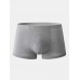 Mens Modal Solid Color Ice Silk Mesh Breathable Thin Elastic Waist Boyshorts Boxers