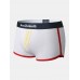 Mens Letter Print Contrast Colors Breathable Boxers Mid Waist Underwear