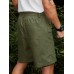 Men Camo Stitching Flat Pocket Designed Knee Length Cargo Shorts