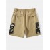 Men Camo Patchwork Double String Multi Pocket Short Stick Cool Cargo Shorts