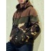 Men Colorblock Drawstring Pocket Soft Casual Hooded Sweatshirt